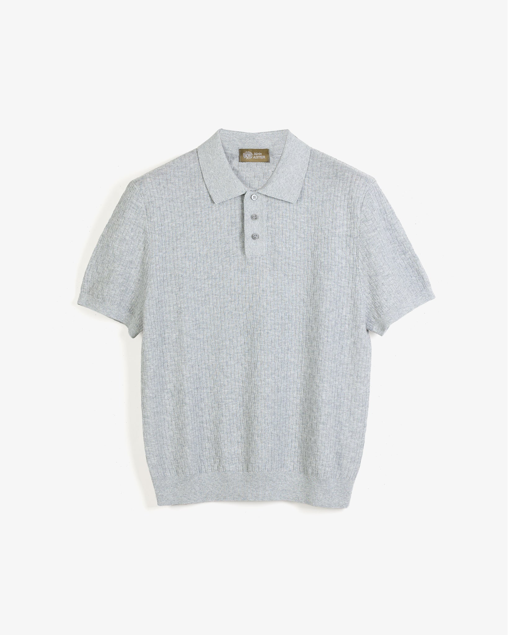 KNITTED POLO SHIRT in GREY