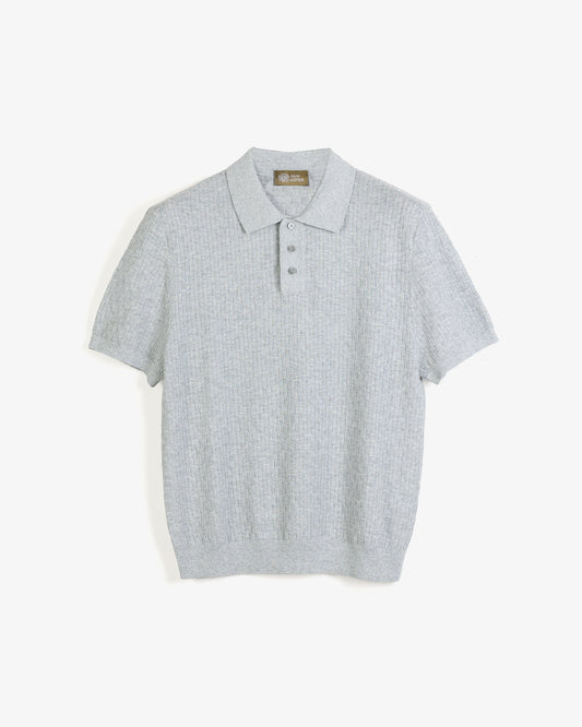 KNITTED POLO SHIRT in GREY