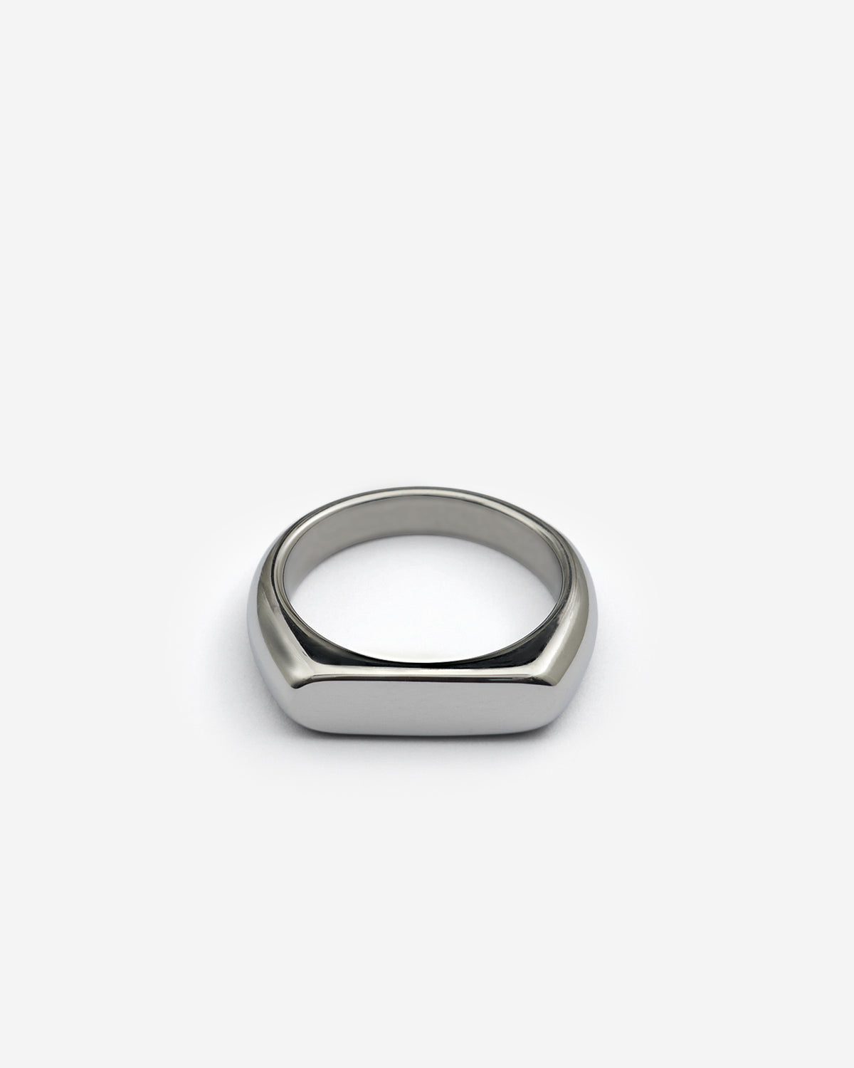 SILVER ROUNDED SIGNET RING