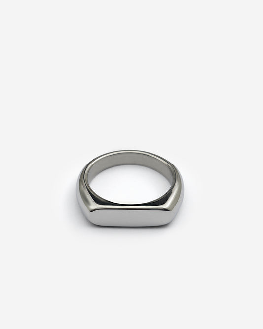 Silver Rounded Signet Ring