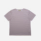 STRIPED BOAT NECK T-SHIRT in BURGUNDY and BLUE