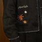 EMBROIDERED BLOUSON JACKET in BLACK LINEN