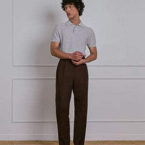 KNITTED POLO SHIRT in GREY