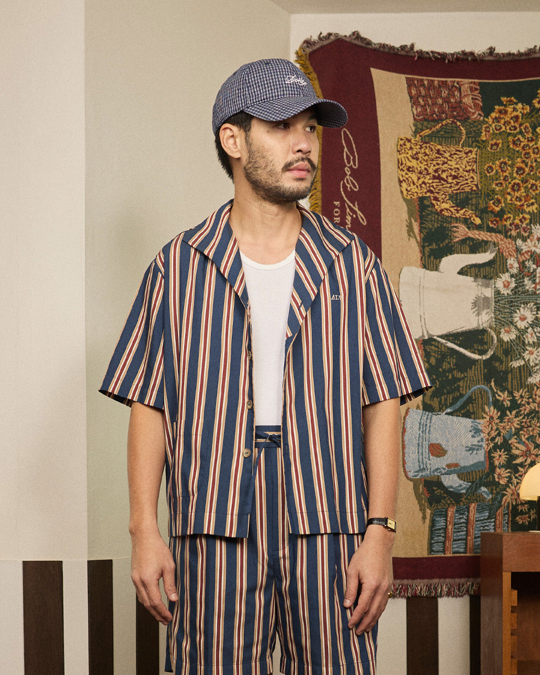 ONE PIECE COLLAR SHIRT in STRIPED