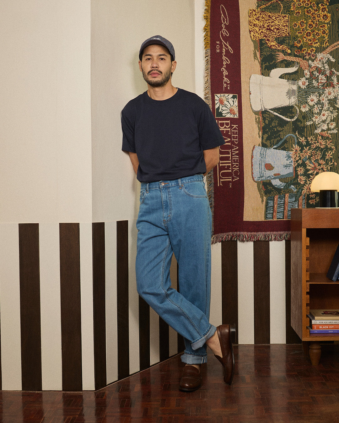 CREW T-SHIRT in NAVY BLUE