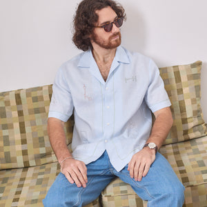 SUMMER SKYBLUE BOWLING SHIRT