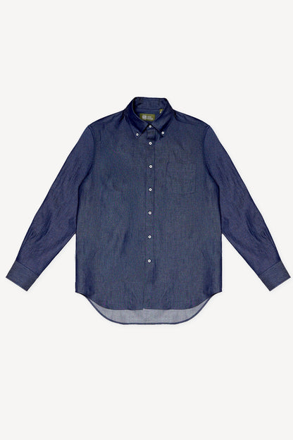 BUTTON DOWN SHIRT in DARK DENIM