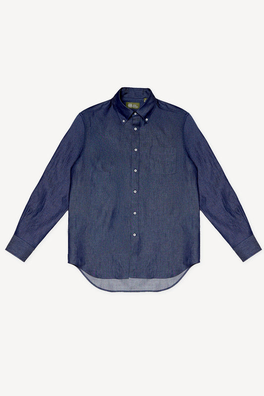 BUTTON DOWN SHIRT in DARK DENIM
