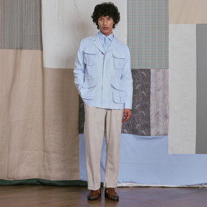 SAFARI JACKET in LIGHT BLUE LINEN