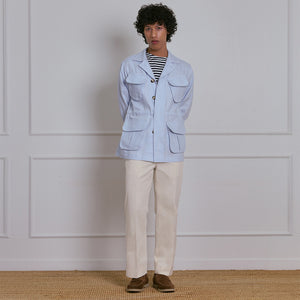 SAFARI JACKET in LIGHT BLUE LINEN