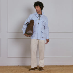 SAFARI JACKET in LIGHT BLUE LINEN