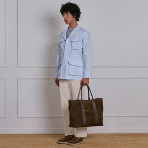 SAFARI JACKET in LIGHT BLUE LINEN