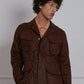 SAFARI JACKET in DEEP BROWN LINEN