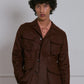 SAFARI JACKET in DEEP BROWN LINEN