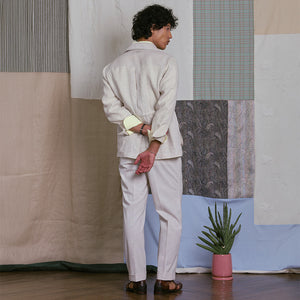 SAFARI JACKET in LIGHT BEIGE LINEN