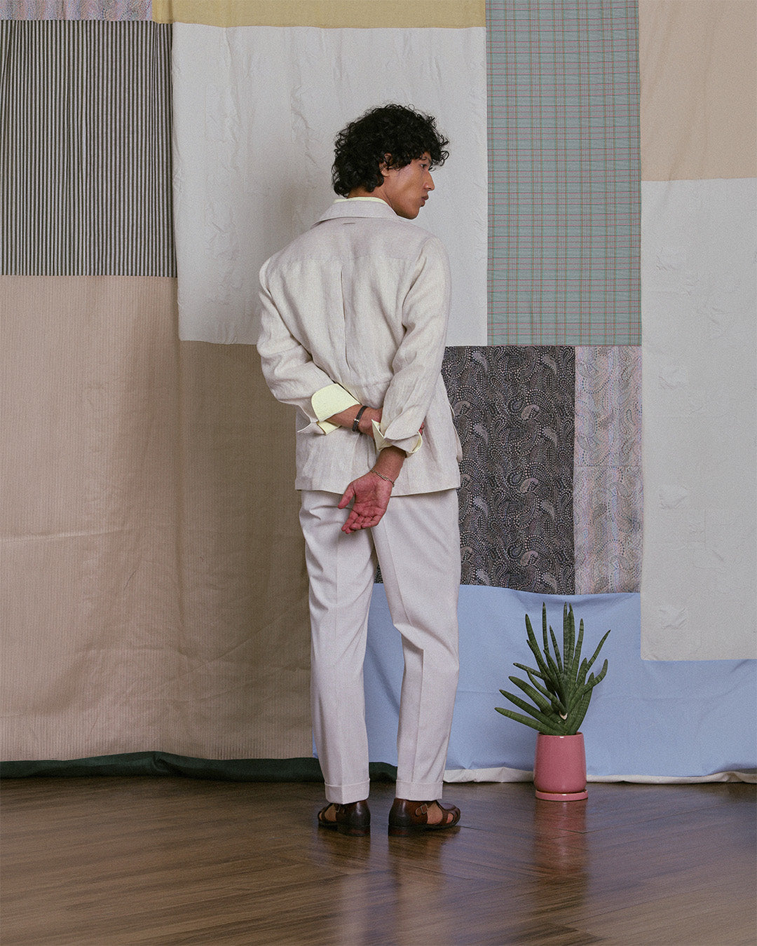 SAFARI JACKET in LIGHT BEIGE LINEN