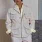 SAFARI JACKET in LIGHT BEIGE LINEN