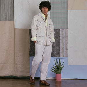 SAFARI JACKET in LIGHT BEIGE LINEN