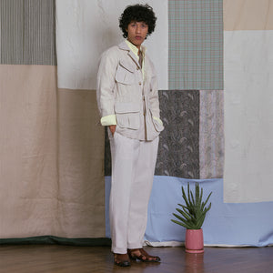 SAFARI JACKET in LIGHT BEIGE LINEN