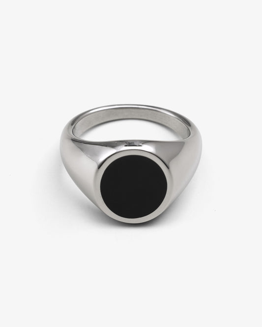 Signet Ring Onyx Steel