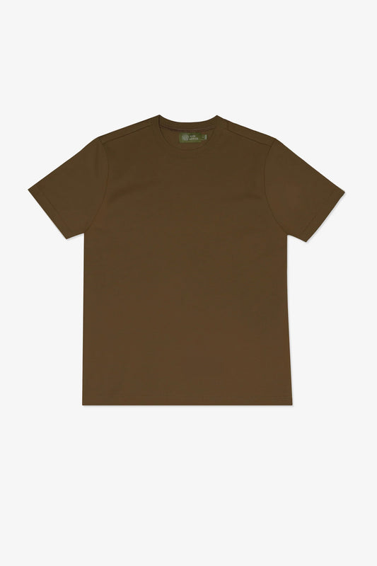 CREW T-SHIRT in CEDAR BROWN