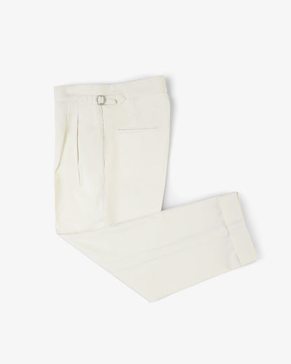 DOUBLE PLEATED TROUSERS in IVORY