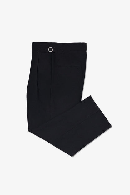 DOUBLE PLEATED TROUSERS in BLACK