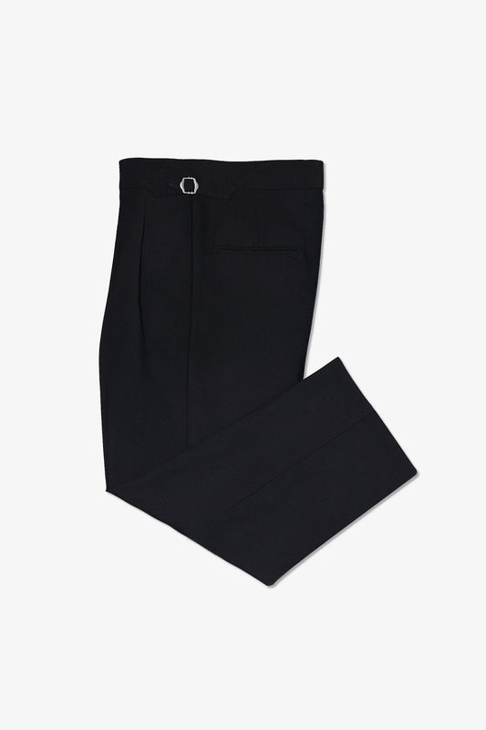 DOUBLE PLEATED TROUSERS in BLACK