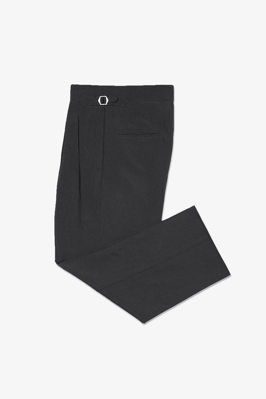 DOUBLE PLEATED TROUSERS in CHARCHROL
