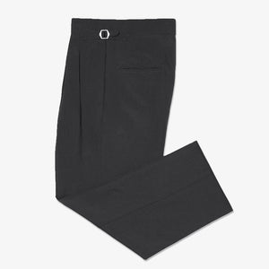 DOUBLE PLEATED TROUSERS in CHARCHROL