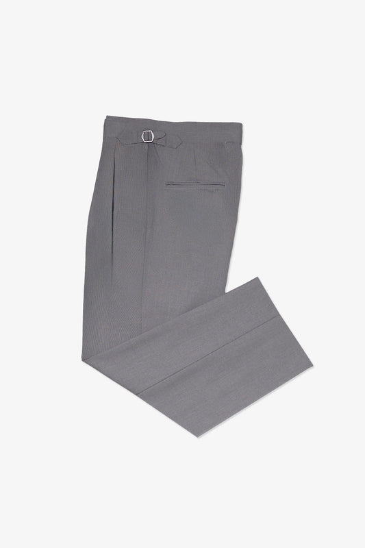 DOUBLE PLEATED TROUSERS in GREY