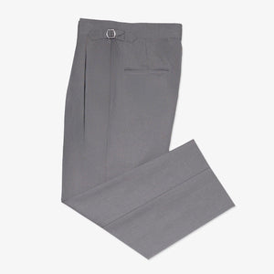 DOUBLE PLEATED TROUSERS in GREY